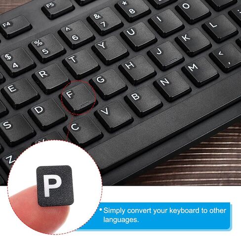 PATIKIL English & Spanish Keyboard Stickers, 2 Pack Universal Keyboard Replacement Cover Frosted for Notebook Computer, Black Background White Lettering in Saudi Arabia