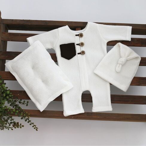 Newborn Photography Outfits Boy Girl Baby Photo Romper Knit Bodysuit Outfit Prop in Saudi Arabia