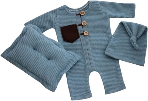 Newborn Photography Outfits Boy Girl Baby Photo Romper Knit Bodysuit Outfit Prop in Saudi Arabia