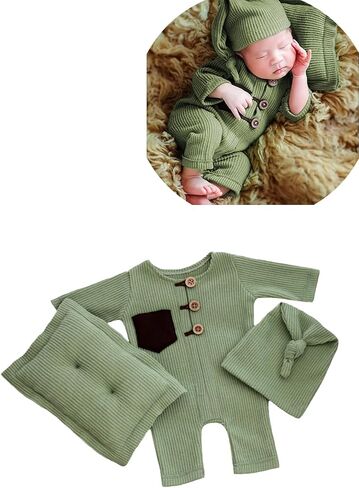Newborn Photography Outfits Boy Girl Baby Photo Romper Knit Bodysuit Outfit Prop in Saudi Arabia
