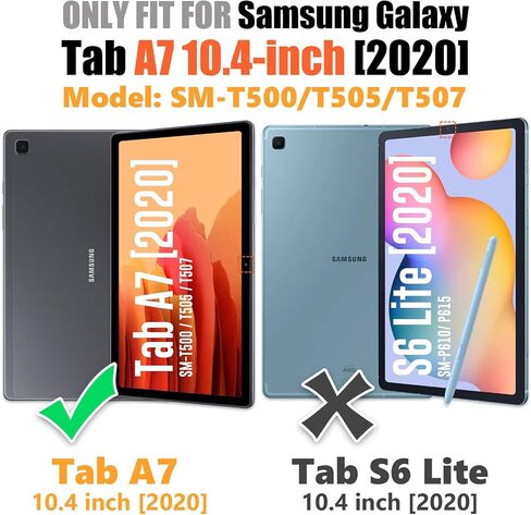 SEYMAC stock Case for Samsung Galaxy Tab A7 10.4 2022/2020 with Screen Protector, 360 Rotating Stand & Hand Strap, Drop-Proof Case for Galaxy Tab A7 10.4'' (T503/T509/T500/T505/T507), Black in Kuwait