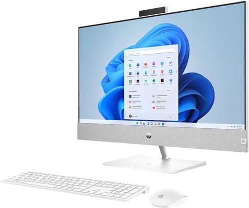 كمبيوتر مكتبي HP Pavilion الكل في واحد بشاشة لمس 27 بوصة FHD IPS (AMD Ryzen 7 5825U 8-Core، ذاكرة وصول عشوائي 32 جيجابايت، 1 تيرابايت PCIe SSD + 2 تيرابايت HDD (2.5)، AMD Radeon، WiFi 6، BT 5.2، Win 11P) حزمة مع /DKZ المحور in Saudi Arabia