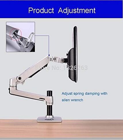 XSJ8013C سبائك الألومنيوم ذراع طويل للغاية LED شاشة LCD حامل طاولة لقط كامل الحركة مراقب جبل الدعم (فضي) in Kuwait