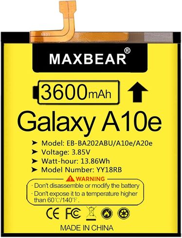 بطارية Galaxy A10e، (محدثة) بطارية بديلة ليثيوم بوليمر MAXBEAR 3600 مللي أمبير في الساعة EB-BA202ABU لهاتف Samsung Galaxy A10e /A102U SM-A102U/A20e SM-A202F/DS/A20e ثنائي شريحة الاتصال SM-A202F مع مجموعة أدوات إصلاح in Kuwait