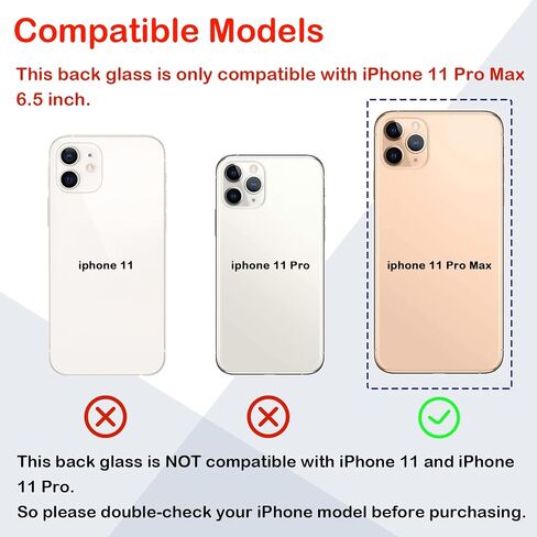 Phoupair OEM Rear Back Glass Replacement for iPhone 11 Pro Max 6.5 Inches with Professional Repair Tool Kit (Midnight Green) in Kuwait