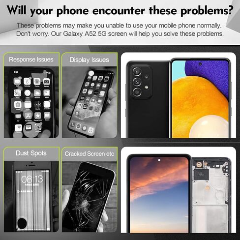 قطعة غيار لشاشة AMOLED لجهاز Samsung Galaxy A52 5G A526U A526W A525F A526B 6.5 بوصة LCD مع أدوات التحويل الرقمي باللمس مع أدوات (ليس لجهاز Galaxy A52s) in Kuwait
