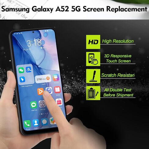 قطعة غيار لشاشة AMOLED لجهاز Samsung Galaxy A52 5G A526U A526W A525F A526B 6.5 بوصة LCD مع أدوات التحويل الرقمي باللمس مع أدوات (ليس لجهاز Galaxy A52s) in Kuwait