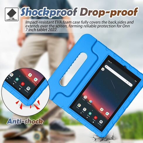 حافظة كمبيوتر لوحي LTROP Onn 7 Gen 3 2022، حافظة أطفال لجهاز Onn 7 Tablet 2022 موديل 100071481، حافظة كمبيوتر لوحي Onn 7 للأطفال، حافظة بمقبض قابل للتحويل وخفيفة الوزن مضادة للصدمات لجهاز Onn 7 بوصة، أخضر in Kuwait