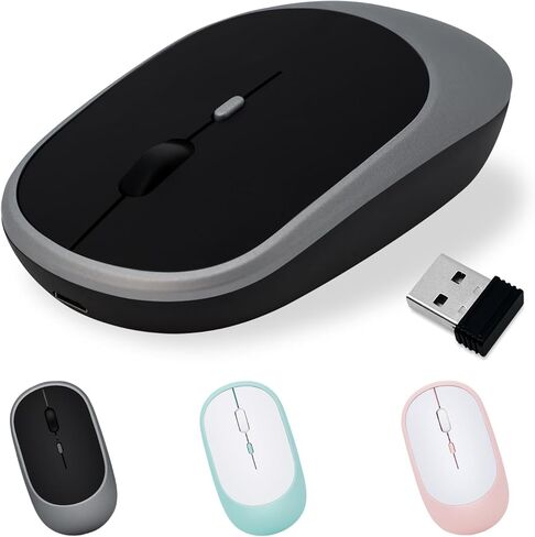 ماوس Dolrso اللاسلكي لأجهزة الكمبيوتر المحمول/iPad/MacBook Pro/Air، ماوس بلوتوث، ماوس صامت محمول نحيف لأجهزة Surface Pro/PC/Lenovo/Samsung Tablet، قابل لإعادة الشحن (وردي) in Kuwait