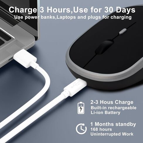 ماوس Dolrso اللاسلكي لأجهزة الكمبيوتر المحمول/iPad/MacBook Pro/Air، ماوس بلوتوث، ماوس صامت محمول نحيف لأجهزة Surface Pro/PC/Lenovo/Samsung Tablet، قابل لإعادة الشحن (وردي) in Kuwait