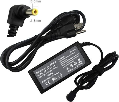 Lnocciy 19V 3.42a 65W AC Adapter Charger for Toshiba Satellite PA3714U-1ACA PA3917U-1ACA PA3715U-1ACA C55 C55-A C655 C850 C50 L755 C855 L655 L745 P50 C855D C55D S55 in Kuwait
