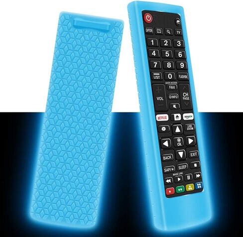 حافظة واقية من السيليكون لجهاز LG AKB75095307 AKB75375604 AKB74915305 جهاز التحكم عن بعد، مقاوم للصدمات ومضاد للفقدان وغطاء حماية لجهاز التحكم عن بعد للتلفزيون الذكي LG (أزرق متوهج) in Saudi Arabia