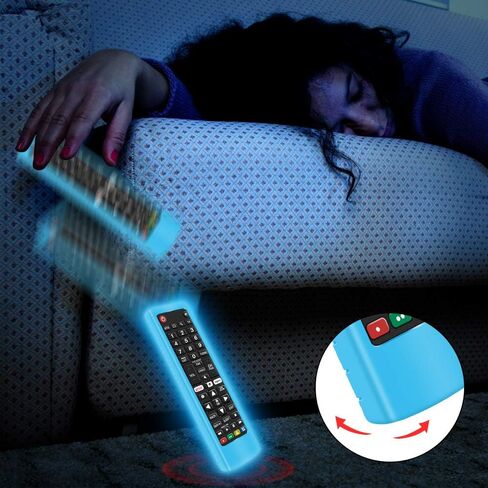 حافظة واقية من السيليكون لجهاز LG AKB75095307 AKB75375604 AKB74915305 جهاز التحكم عن بعد، مقاوم للصدمات ومضاد للفقدان وغطاء حماية لجهاز التحكم عن بعد للتلفزيون الذكي LG (أزرق متوهج) in Saudi Arabia