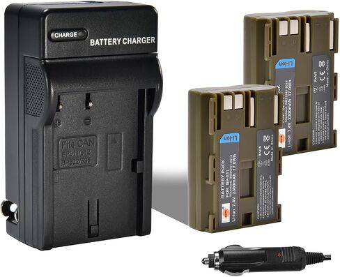 DSTE Replacement for 2X BP-511 Battery + DC19 Travel and Car Charger Adapter Compatible Canon EOS 300D 50D 5D D30 D60 Digital Rebel Kiss DM-MV100X 100Xi 400 430 450 X1i as BP-511A in Saudi Arabia