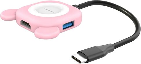 EASEGMER HDMI to USB C Adapter, Switch TV Charging Dock for Nintendo Switch with USB C Hub Multiport Adapter, PD Charging and USB 3.0 Port Compatible with Nintendo Switch (Pink) in Kuwait