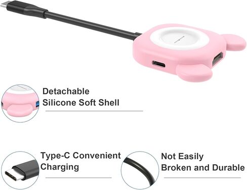 EASEGMER HDMI to USB C Adapter, Switch TV Charging Dock for Nintendo Switch with USB C Hub Multiport Adapter, PD Charging and USB 3.0 Port Compatible with Nintendo Switch (Pink) in Kuwait