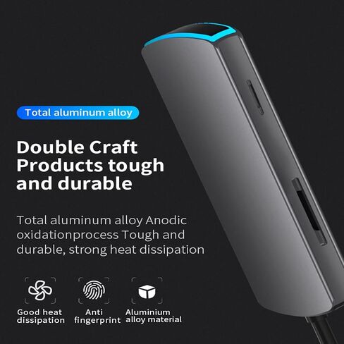 محطة شحن الكمبيوتر المحمول USB-C، محور USB C، محول متعدد المنافذ 6 في 1 USB C إلى HDMI مع 4K HDMI و3 USB3.0، وقارئ بطاقات SD/TF متوافق مع أجهزة الكمبيوتر المحمولة من النوع C (رمادي) in Kuwait