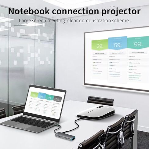 محطة شحن الكمبيوتر المحمول USB-C، محور USB C، محول متعدد المنافذ 6 في 1 USB C إلى HDMI مع 4K HDMI و3 USB3.0، وقارئ بطاقات SD/TF متوافق مع أجهزة الكمبيوتر المحمولة من النوع C (رمادي) in Kuwait