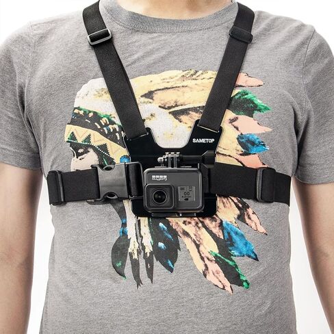 حزام تثبيت على الصدر من Sametop متوافق مع GoPro Hero 12، 11، 10، 9، 8، 7، 6، 5، 4، جلسة، 3+، 3، 2، 1، Max، Hero (2018)، AKASO، كاميرات الأكشن دي جي آي أوسمو in Kuwait
