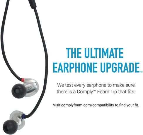 Comply Comfort Plus Tsx-400 Memory Foam Earphone Tips, Noise Reducing Replacement Earbud Tips, Secure Fit (S/M/L, 3 Pair), Black (29-40200-11) in Saudi Arabia