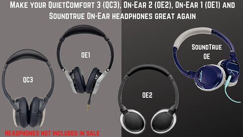 وسادة شريط راس بديلة V2 QC3/وسادة عصابة راس فوق الاذن متوافقة مع بوز كوايت كومفورت 3 (QC3)، بوز فوق الاذن 2 (OE2)، بوز فوق الاذن (OE) وسماعات بوز ساوند ترو (اسود) in Saudi Arabia