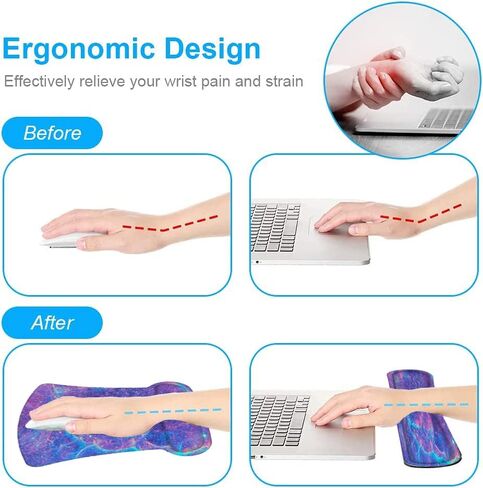 وسادة ماوس من الإسفنج الذكي مع دعم المعصم وسادة ماوس مريحة مع مسند معصم خفيف الوزن لسهولة الكتابة وتخفيف الألم مسند المعصم للكمبيوتر المحمول ، سطح المكتب ، لعبة ، المكتب ، المكتب ، in Kuwait