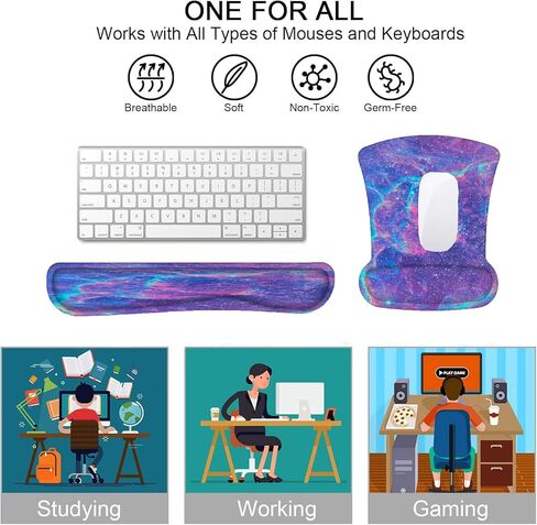 وسادة ماوس من الإسفنج الذكي مع دعم المعصم وسادة ماوس مريحة مع مسند معصم خفيف الوزن لسهولة الكتابة وتخفيف الألم مسند المعصم للكمبيوتر المحمول ، سطح المكتب ، لعبة ، المكتب ، المكتب ، in Kuwait