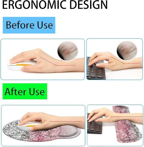 Keyboard Wrist Rest and Mouse Pad Wrist Support Set with Coffee Coaster, Non-Slip PU Base for Gaming and Office, Comfortable & Lightweight for Easy Typing & Pain Relief,Flower Bible Verse Psalm 46-10 in Saudi Arabia