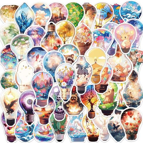 50Pcs Aesthetic Stickers Pack, Cute Anime Stickers for Laptop, Water Bottle, Suitcase, Bicycle, Skateboard, Helmet, Journaling, Scrapbooking, Waterproof Vinyl Decals in Kuwait