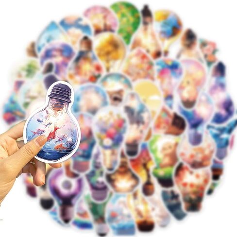 50Pcs Aesthetic Stickers Pack, Cute Anime Stickers for Laptop, Water Bottle, Suitcase, Bicycle, Skateboard, Helmet, Journaling, Scrapbooking, Waterproof Vinyl Decals in Kuwait