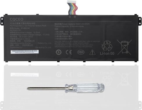 CQCEO R14B01W بطارية كمبيوتر محمول بديلة لشاومي RedmiBook 14 16 XMA1901-AA/AG 41CP5/61/70 15.2V/48Wh/3160mAh in Kuwait