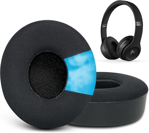 GVOEARS Ear Pads Replacement for Beats Solo 2 Solo 3 - Cooling Gel Earpad Cushions for Solo 2/3 Wired Wireless Headphones Covers with Noise Isolation Memory Foam (Black) in Saudi Arabia