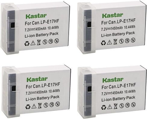 [تم فك تشفيرها بالكامل] بطارية Kastar LP-E17HF بديلة لبطارية Canon LP-E17 LP-E17H 9967B02، شاحن LC-E17 LC-E17E، كاميرا Canon EOS RP EOS R8 EOS R50 EOS R100 بدون مرآة، مقبض بطارية BG-E18 in Kuwait