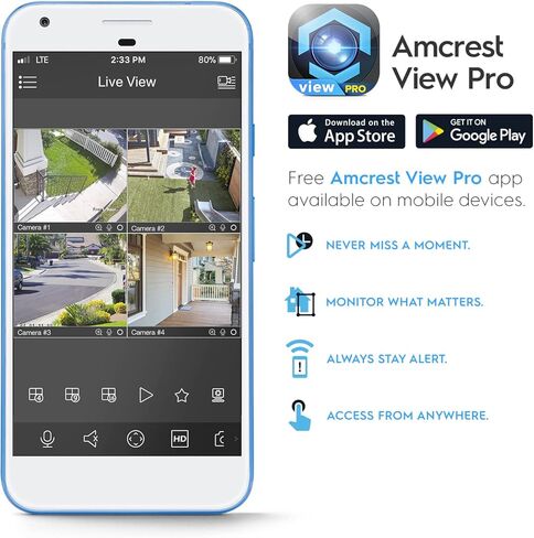 كاميرا Amcrest UltraHD 4K (8MP) AI خارجية للأمان Turret POE IP، 4K @20 إطارًا في الثانية، كشف الوجه، اكتشاف المركبات والبشر، أضواء كاشفة، إنذار صفارة إنذار مدمج، ميكروفون مدمج، IP8M-TD2685EW-AI in Kuwait