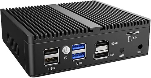 جهاز توجيه جدار الحماية IDEARACE، 4 منافذ i225 2.5G Nic كمبيوتر صغير بدون مروحة، وحدة المعالجة المركزية Celeron N5105 16 جيجابايت DDR4 RAM 256 جيجابايت SSD Windows 11 Pro، Intel UHD Graphics، HD+DP شاشة مزدوجة 4xLAN 4xUSB in Kuwait