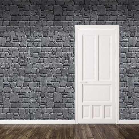 Brick Wall Castle Backdrop & Scene Setter, 4 ft. Tall x 32 ft. Long Medieval Grey Stone/Brick Background - Birthday, Halloween & Theme Party Decoration Supplies - Rooms, Photo Booth & Stage (2) in Kuwait