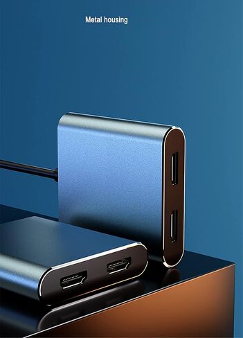 Zingther 4 في 1 USB C Hub إلى شاشة HDMI مزدوجة، ومنفذ USB 3.0 x1 ومنفذ تمديد شحن USB-C PD 100W x1 - محول من النوع C، ومقسم ومحطة إرساء لأجهزة الكمبيوتر المحمول ووحدة التحكم في الألعاب والكمبيوتر اللوحي in Kuwait