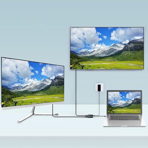 Zingther 4 في 1 USB C Hub إلى شاشة HDMI مزدوجة، ومنفذ USB 3.0 x1 ومنفذ تمديد شحن USB-C PD 100W x1 - محول من النوع C، ومقسم ومحطة إرساء لأجهزة الكمبيوتر المحمول ووحدة التحكم في الألعاب والكمبيوتر اللوحي in Kuwait