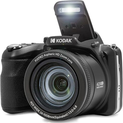 Kodak PIXPRO AZ425 Astro Zoom 20MP Digital Camera with 42x Optical Zoom (Black) Bundle with 32GB SD Card, Battery and Charger, and Tripod (4 Items) in Saudi Arabia