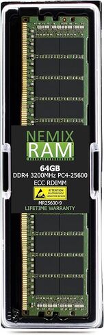 مجموعة 512 جيجابايت (8 × 64 جيجابايت) DDR4-3200 PC4-25600 ECC الذاكرة المسجلة لـ ASRock Rack ROMED8-2T AMD EPYC Board من NEMIX RAM in Kuwait