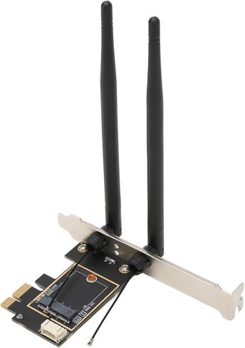 بطاقة توسيع Pomya M.2 إلى PCIe، محول هوائي مزدوج 6dB M.2 إلى PCIe WiFi للكمبيوتر المكتبي، بطاقات شبكة محول الكمبيوتر المرنة M.2 إلى PCIe X16 للألعاب in Kuwait