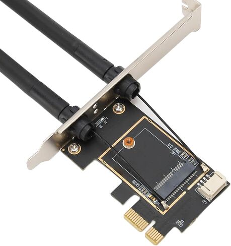 بطاقة توسيع Pomya M.2 إلى PCIe، محول هوائي مزدوج 6dB M.2 إلى PCIe WiFi للكمبيوتر المكتبي، بطاقات شبكة محول الكمبيوتر المرنة M.2 إلى PCIe X16 للألعاب in Kuwait