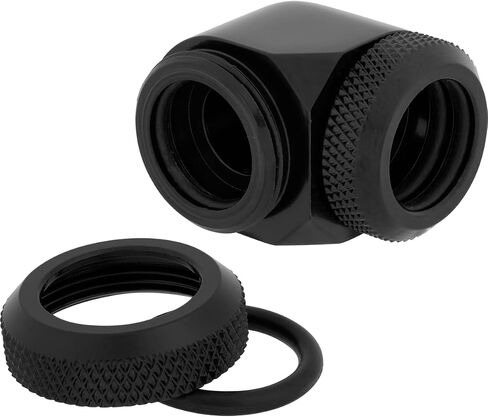 حزمة مزدوجة من Corsair Hydro X Series XF Hardline 90° 14mm OD Fitting - أسود in Saudi Arabia