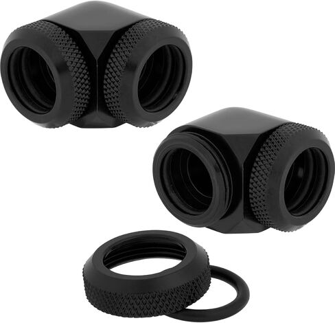 حزمة مزدوجة من Corsair Hydro X Series XF Hardline 90° 14mm OD Fitting - أسود in Saudi Arabia