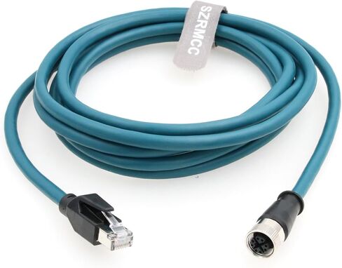 SZRMCC M12 X-Code 8Pin موصل أنثى إلى كابل إيثرنت RJ45 Cat6A كابل شبكة جيجابت مقاوم للماء عالي المرونة لمستشعر أتمتة الكاميرا الصناعية (2 متر) in Kuwait