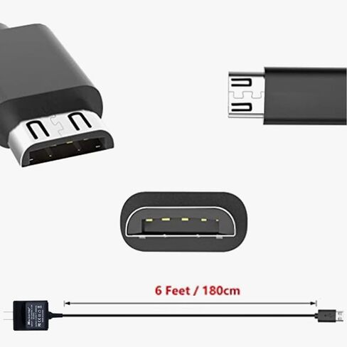 شاحن حائط Micro USB 5.25 فولت 3 أمبير من Mackertop لجهاز Raspberry Pi 3 B+ مزود طاقة يتضمن سلك طاقة بطول 1.8 متر (5.4 قدم) in Saudi Arabia