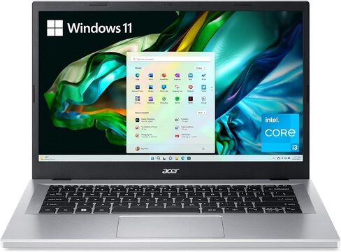 Acer Aspire 3 A314-36P-35UU Slim Laptop | 14.0" Full HD IPS Display | Intel Core i3-N305 Processor | Intel UHD Graphics | 8GB LPDDR5 | 128GB NVMe SSD | Wi-Fi 6 | Windows 11 Home in S Mode,Silver in Saudi Arabia