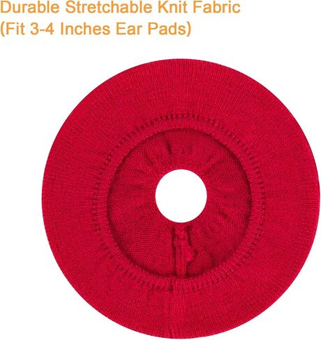 واقيات غطاء وسائد الأذن مع نسيج محبوك قابل للتمدد لسماعات Beats Studio 3/2 Bose QC35 25 15 وسماعات الرأس الأخرى مع وسائد أذن 3-4 بوصة [زوجان] (أسود) in Kuwait