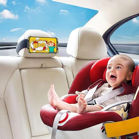 YAARHEJ Car Headrest Phone Holder for Kids Back Seat - Compatible with iPhone, Samsung and Other Cell Phones - Soft Adjustable Silicone Holding Net,Fits All 4.7-7.3 Inch Smartphones, 360° Rotatable in Kuwait