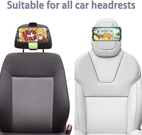 YAARHEJ Car Headrest Phone Holder for Kids Back Seat - Compatible with iPhone, Samsung and Other Cell Phones - Soft Adjustable Silicone Holding Net,Fits All 4.7-7.3 Inch Smartphones, 360° Rotatable in Kuwait